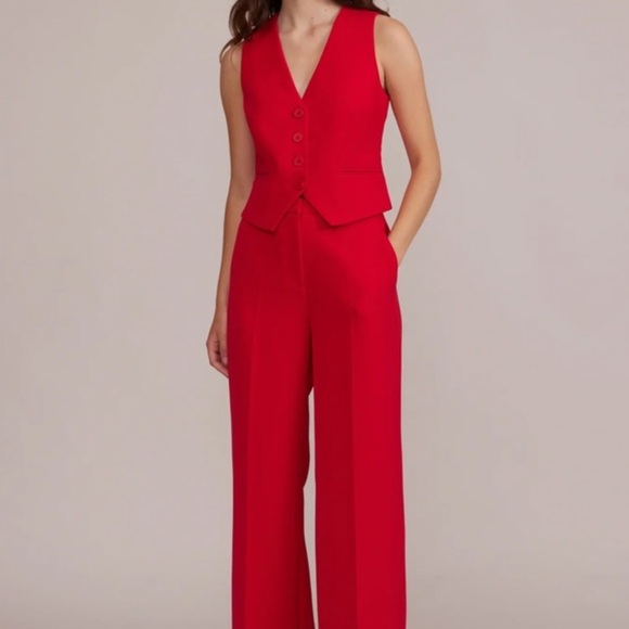 Lucy Paris Pants - Lucy Paris Wide Leg Red Trousers Pants - Size XS